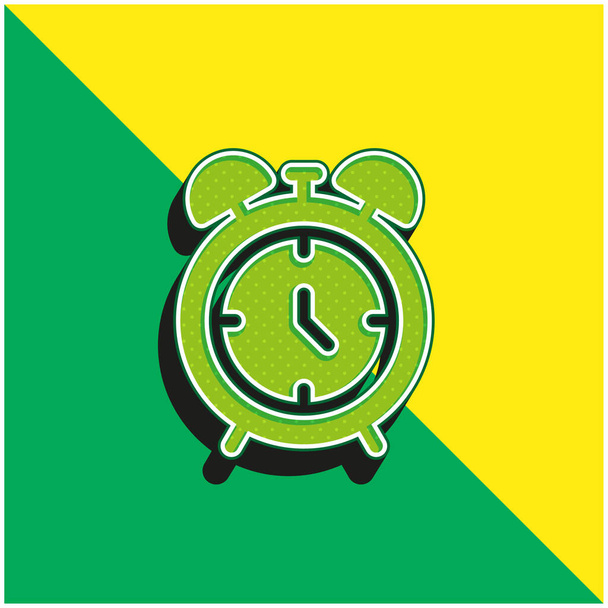 Riasztó óra Zöld és sárga modern 3D vektor ikon logó - Vektor, kép