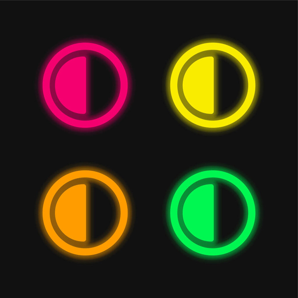 30 Minuten leuchtende Neon-Vektorsymbole in vier Farben - Vektor, Bild