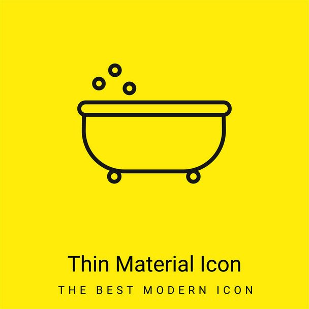Bañera Esquema mínimo icono de material amarillo brillante - Vector, Imagen