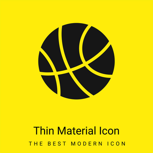 Koszykówka minimalna ikona jasnożółtego materiału - Wektor, obraz