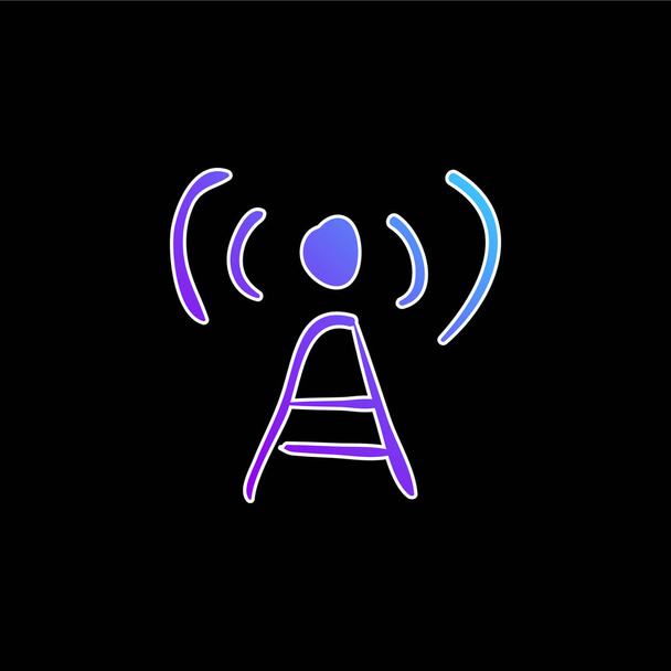 Antena Boceto azul gradiente vector icono - Vector, imagen