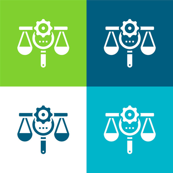 Výhody Byt čtyři barvy minimální ikona nastavena - Vektor, obrázek