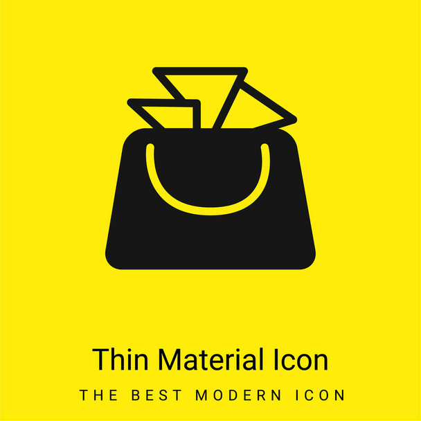 Bolsa para damas icono de material amarillo brillante mínimo - Vector, imagen