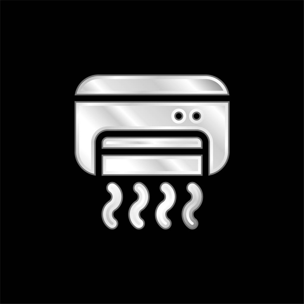 Klimatizace postříbřená kovová ikona - Vektor, obrázek