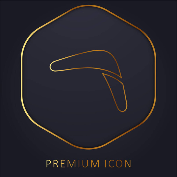 Boomerang Stick gouden lijn premium logo of pictogram - Vector, afbeelding