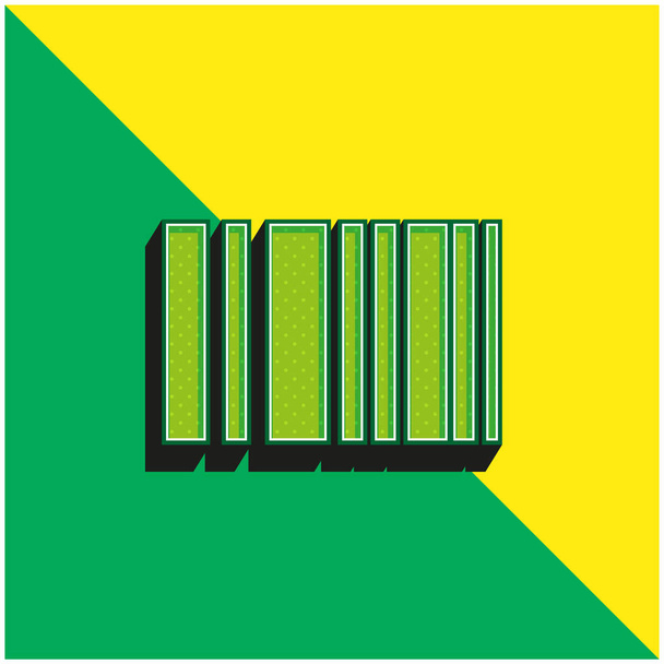 Зеленый и желтый штрих-код - Вектор,изображение