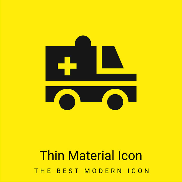 Rettungswagen minimal leuchtend gelbes Materialsymbol - Vektor, Bild