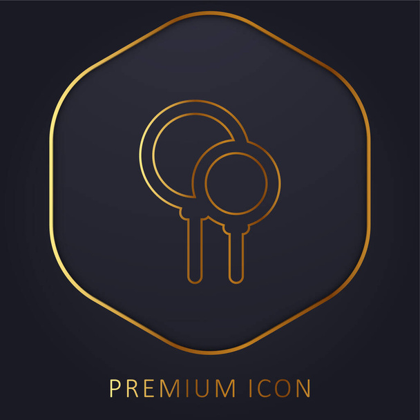 Balloon Party golden line premium logo or icon - Vector, Image