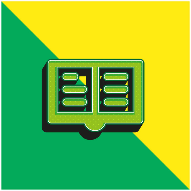 会計帳簿緑と黄色の近代的な3Dベクトルのアイコンのロゴ - ベクター画像