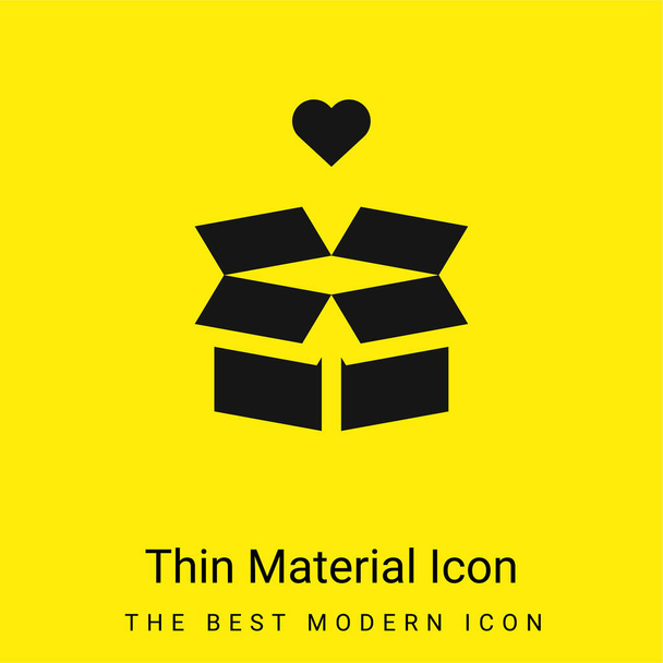 Doboz minimális világos sárga anyag ikon - Vektor, kép