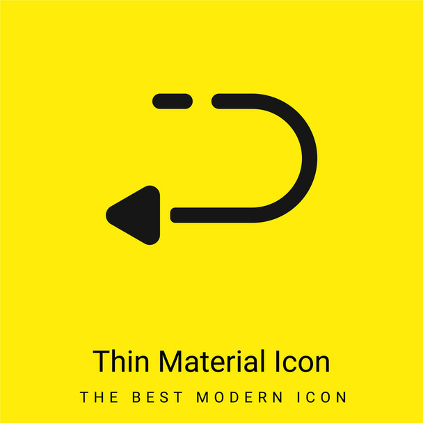 Terug minimaal helder geel materiaal icoon - Vector, afbeelding
