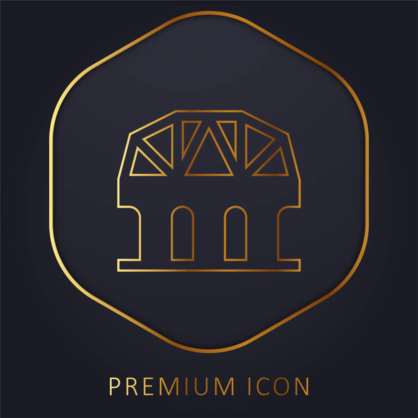 Puente línea de oro logotipo premium o icono - Vector, imagen
