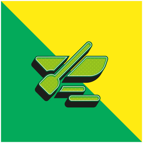 Zöld és sárga modern 3D vektor ikon logó - Vektor, kép