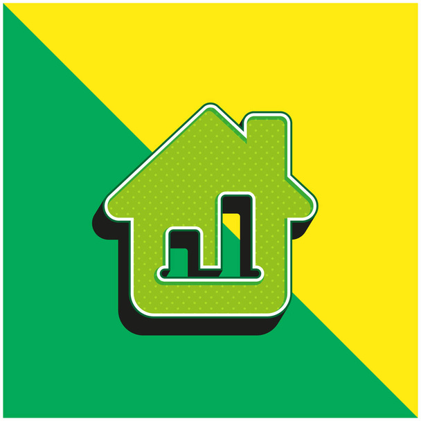 Барний графік Зелений і жовтий сучасний 3d Векторний логотип
 - Вектор, зображення