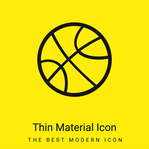 Мяч для спорта минимальный ярко-желтый значок материала - Вектор,изображение