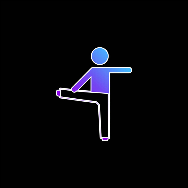 Иконка "Boy Stretching Righ Leg And Left Arm blue gradient vector" - Вектор,изображение