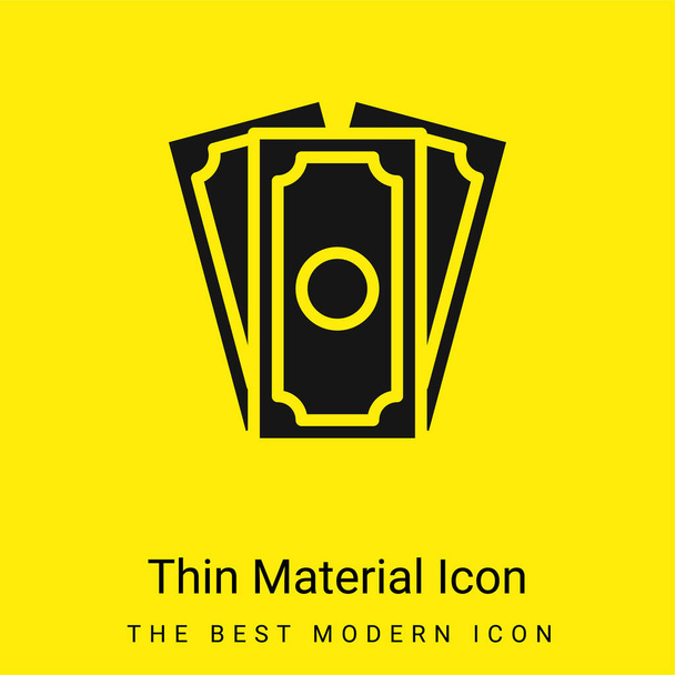 Bill minime icône matériau jaune vif - Vecteur, image