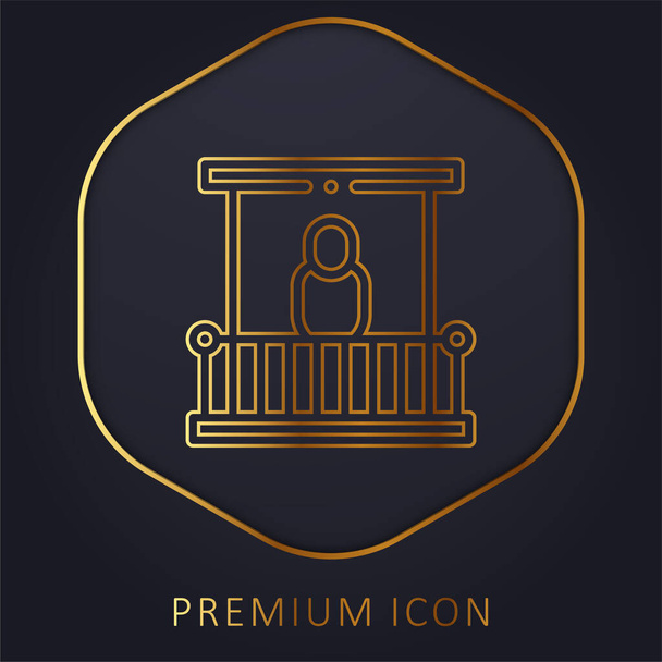 Balcon ligne d'or logo premium ou icône - Vecteur, image