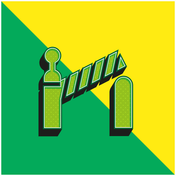 Barreira Verde e amarelo moderno logotipo vetor 3d ícone - Vetor, Imagem