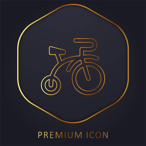 Polkupyörän kultainen viiva premium-logo tai kuvake - Vektori, kuva