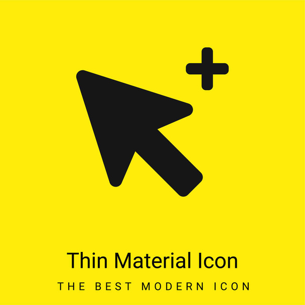 Add Selection Cursor minimal bright yellow material icon - Vector, Image