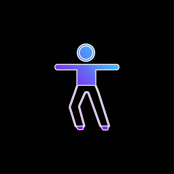 Boy Stretching Arms icône vectorielle dégradé bleu - Vecteur, image
