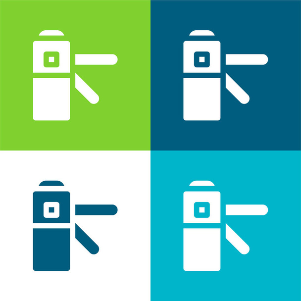Přístup Byt čtyři barvy minimální ikona nastavena - Vektor, obrázek