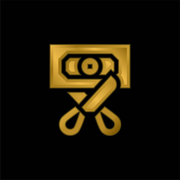 Bancarrota chapado en oro icono metálico o logo vector - Vector, Imagen