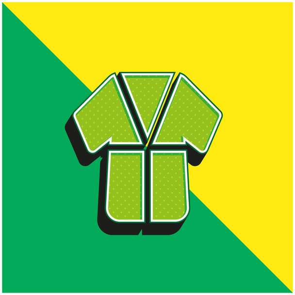 Roupão Verde e amarelo moderno logotipo do ícone do vetor 3d - Vetor, Imagem
