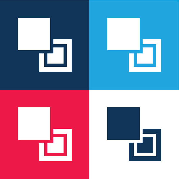 Sfondo blu e rosso quattro colori set icona minima - Vettoriali, immagini