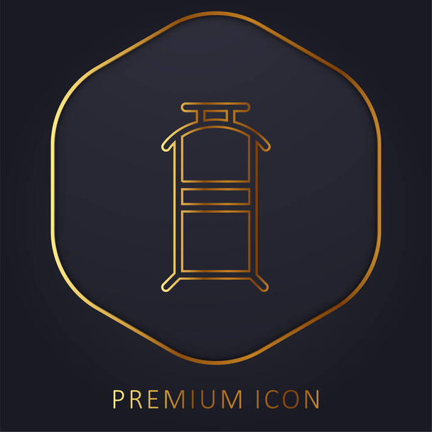 Colgador de dormitorio para ropa de línea dorada logotipo premium o icono - Vector, imagen