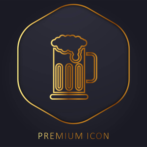 Bira altın çizgisi prim logosu veya simgesi - Vektör, Görsel