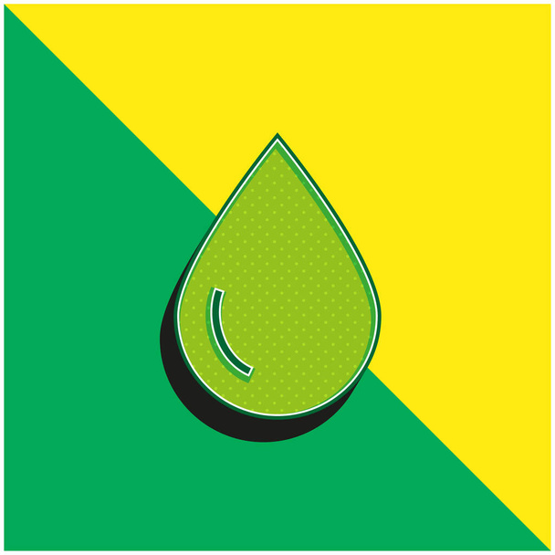Blood Drop Zöld és sárga modern 3D vektor ikon logó - Vektor, kép