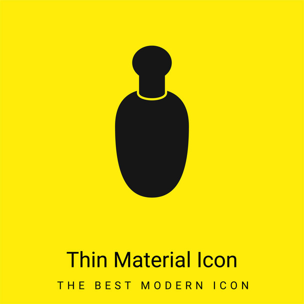 Пляшка чорна і округлої форми мінімальна яскраво-жовта значок матеріалу
 - Вектор, зображення