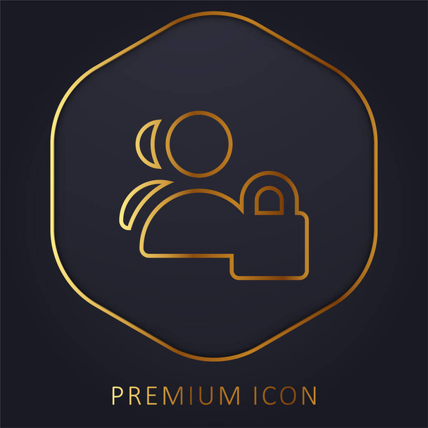Блокувати логотип або піктограму преміум-класу золотої лінії
 - Вектор, зображення