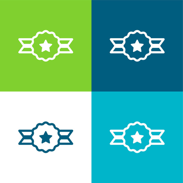 Odznak Byt čtyři barvy minimální ikona nastavena - Vektor, obrázek