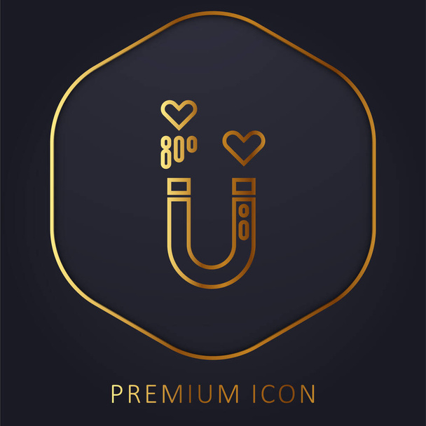 Atracción línea dorada logotipo premium o icono - Vector, imagen