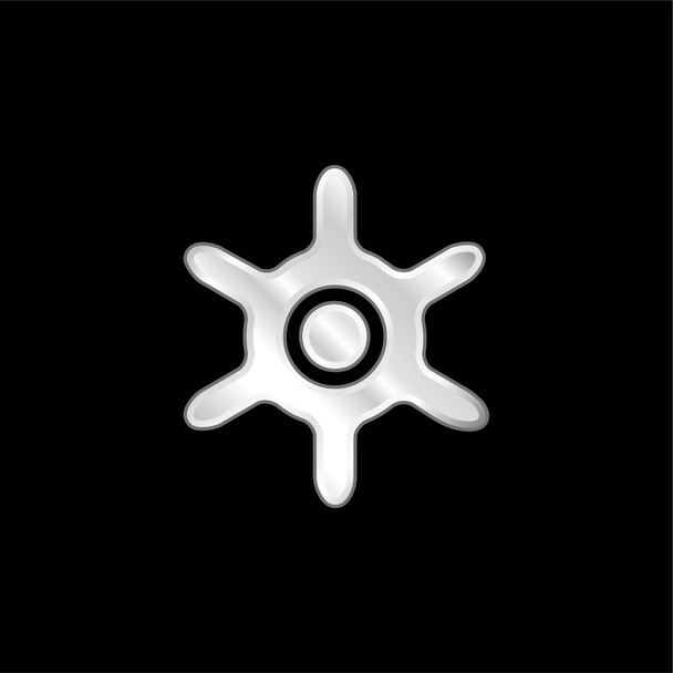 Boat Wheel metallisches Symbol versilbert - Vektor, Bild