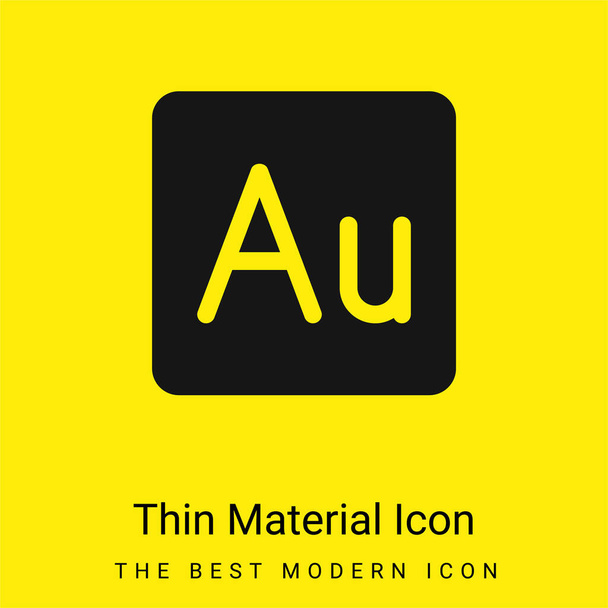 Audición mínimo icono de material amarillo brillante - Vector, imagen