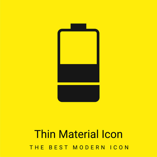 Batterie minimal hellgelbes Materialsymbol - Vektor, Bild