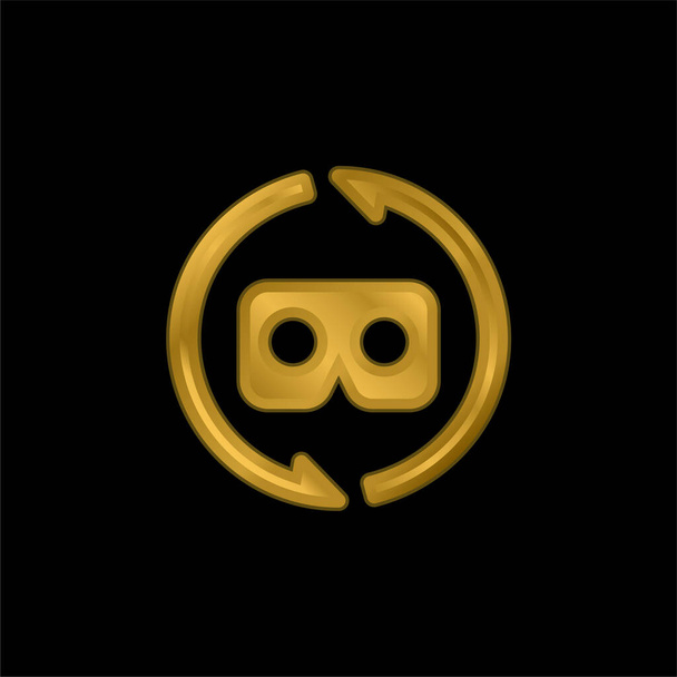 Ar Glasses gold plated metalic icon or logo vector - Vector, Image