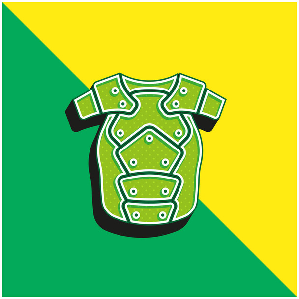 Armadura verde y amarillo moderno logotipo del icono del vector 3d - Vector, Imagen
