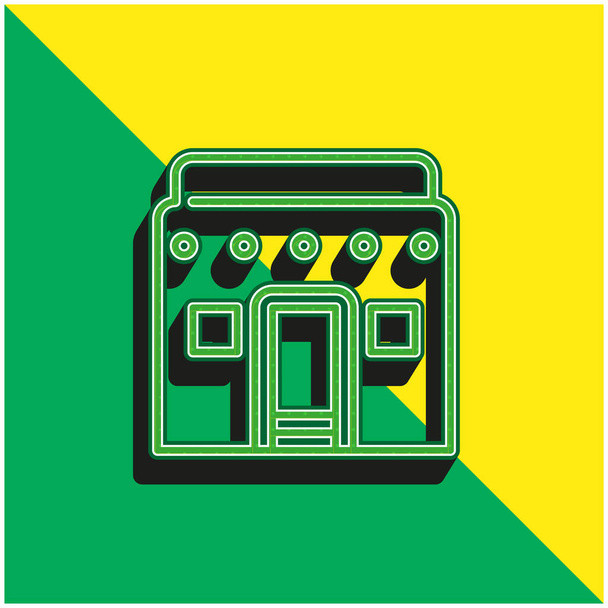 Logo vectoriel 3d moderne vert africain et jaune - Vecteur, image
