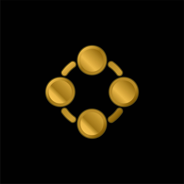 Aplicación chapado en oro icono metálico o vector de logotipo - Vector, imagen