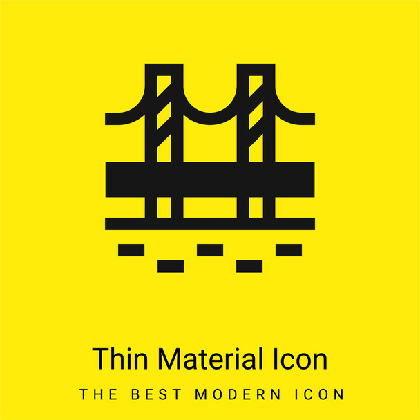 Puente mínimo icono de material amarillo brillante - Vector, imagen