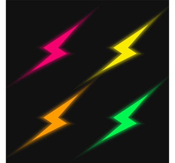 Bolt four color glowing neon vector icon - Vector, Image