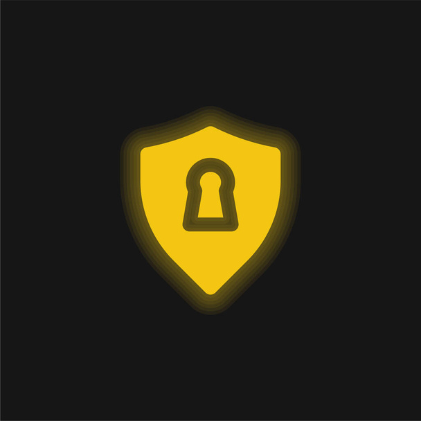 Icona fluorescente gialla antivirus - Vettoriali, immagini