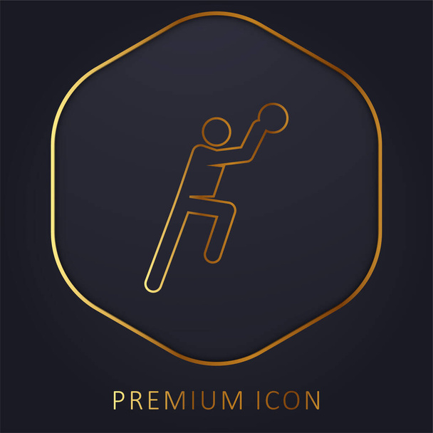 Basketball Player golden line premium logo or icon - Vector, Image