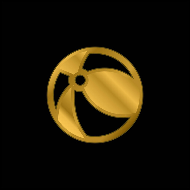 Ball gold plated metalic icon or logo vector - Vector, Image