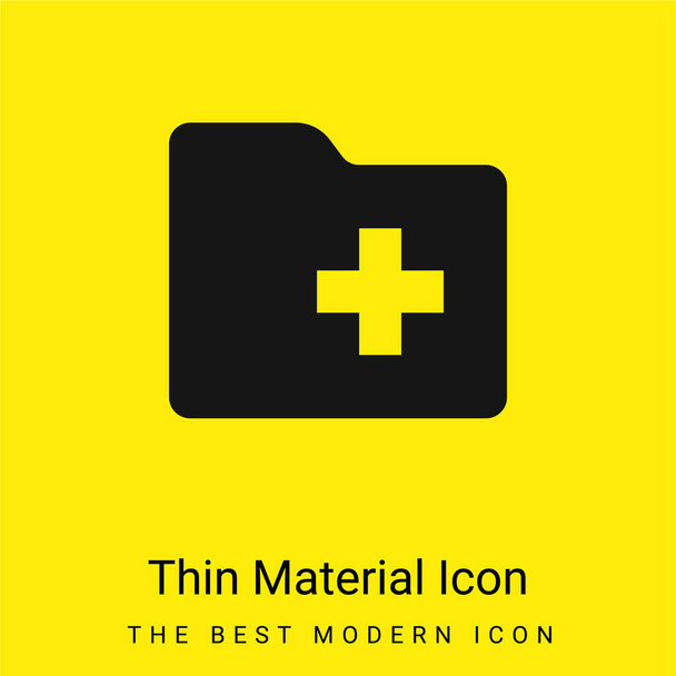 Adicionar pasta mínima amarelo brilhante ícone material - Vetor, Imagem